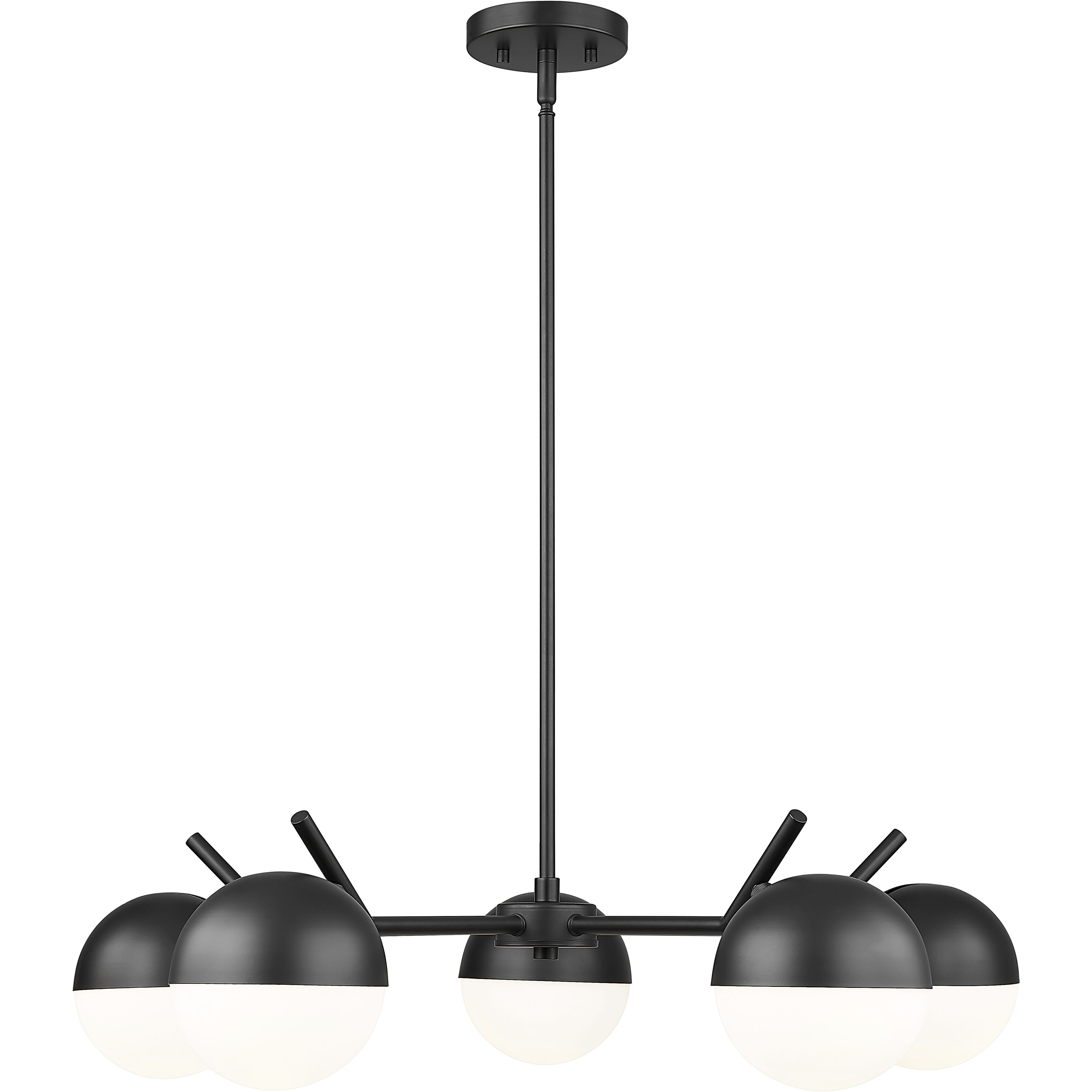 Realm Sphere 5 Light 32 inch Matte Black Chandelier Ceiling Light