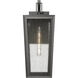 Madison 1 Light 20.75 inch Matte Black Outdoor Sconce in Seedy Glass