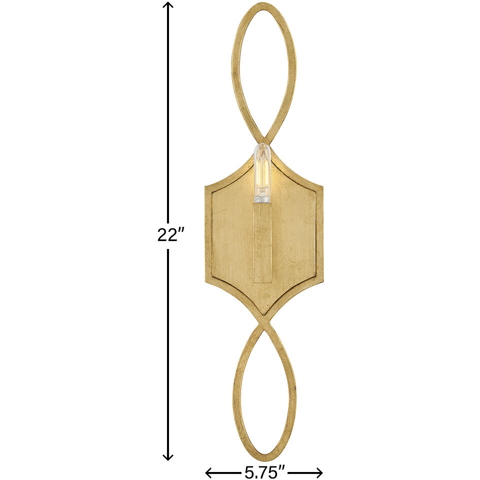 Leona 1 Light 5.75 inch Distressed Brass ADA Sconce Wall Light
