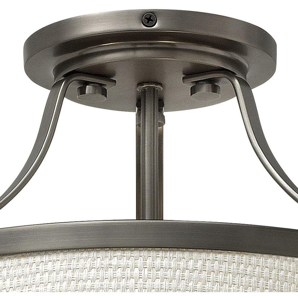 Charlotte 1 Light 16 inch Antique Nickel Indoor Semi-Flush Mount Ceiling Light