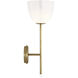 AERIN Brisa LED 7 inch Hand-Rubbed Antique Brass Torch Sconce Wall Light