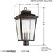 Irvington Manor 4 Light 24.25 inch Chelesa Bronze Outdoor Post Mount Lantern in Incandescent, Clear Seeded Glass, The Great Outdoors