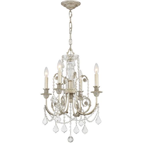 Regis 4 Light 17.5 inch Olde Silver Chandelier Ceiling Light in Clear Spectra