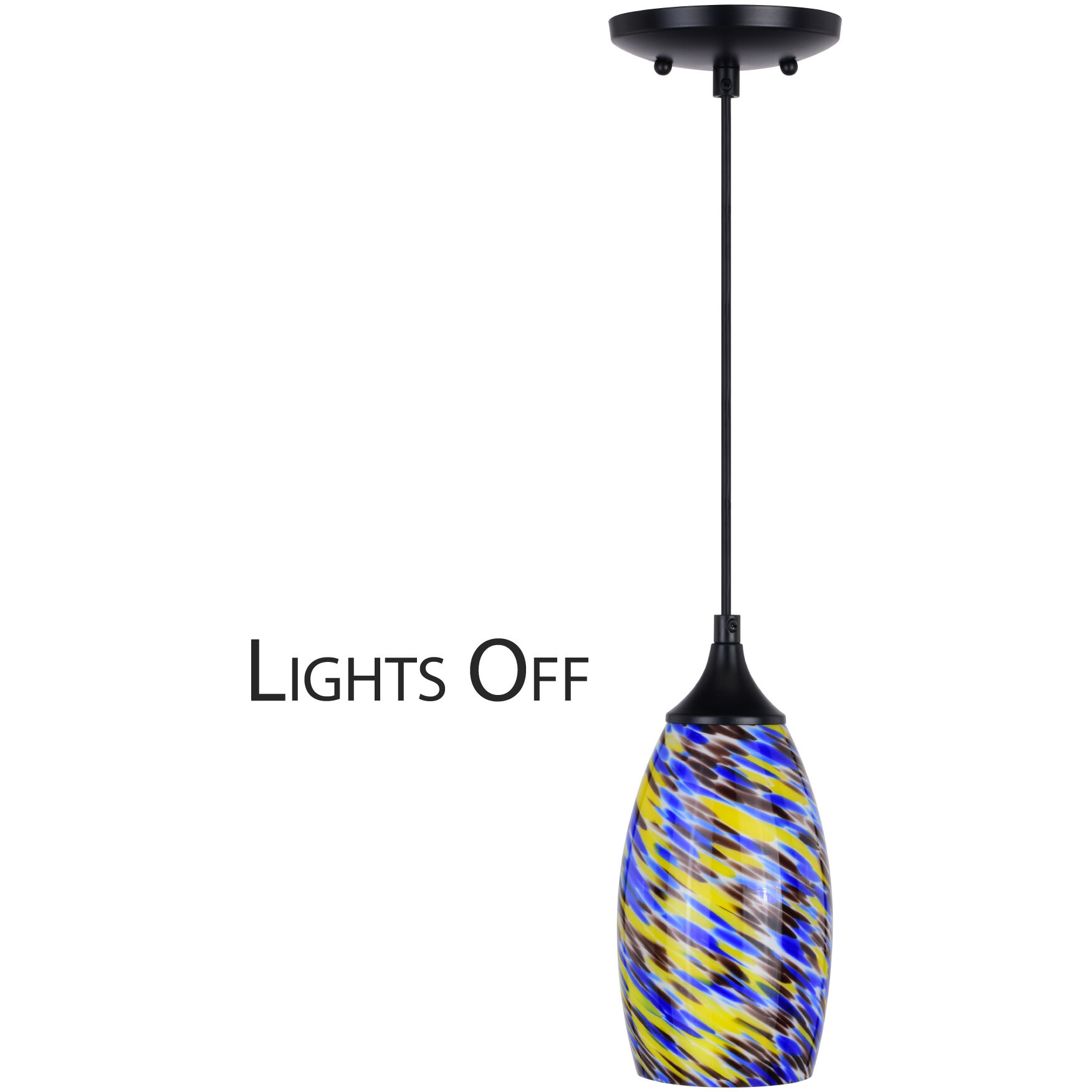 Milano LED 4.75 inch Matte Black Mini Pendant Ceiling Light in Terra Tide Glass