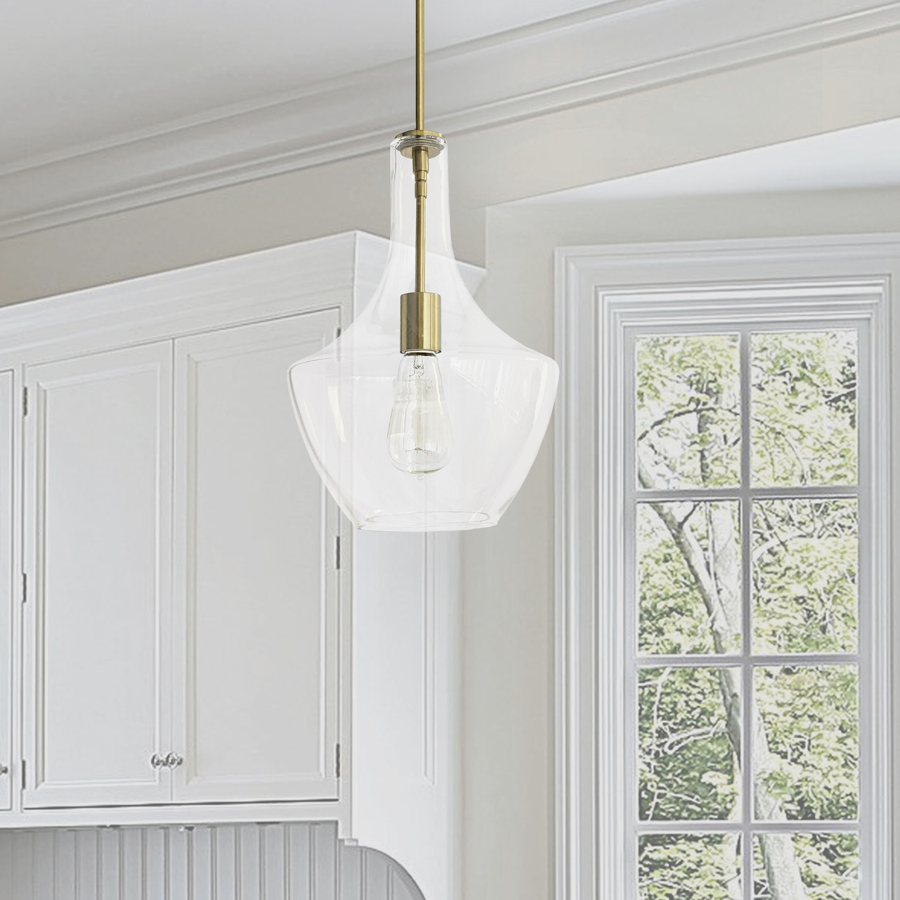 Dainolite PTL 101P AGB Petalite 1 Light 10.25 inch Aged Brass Pendant Ceiling Light