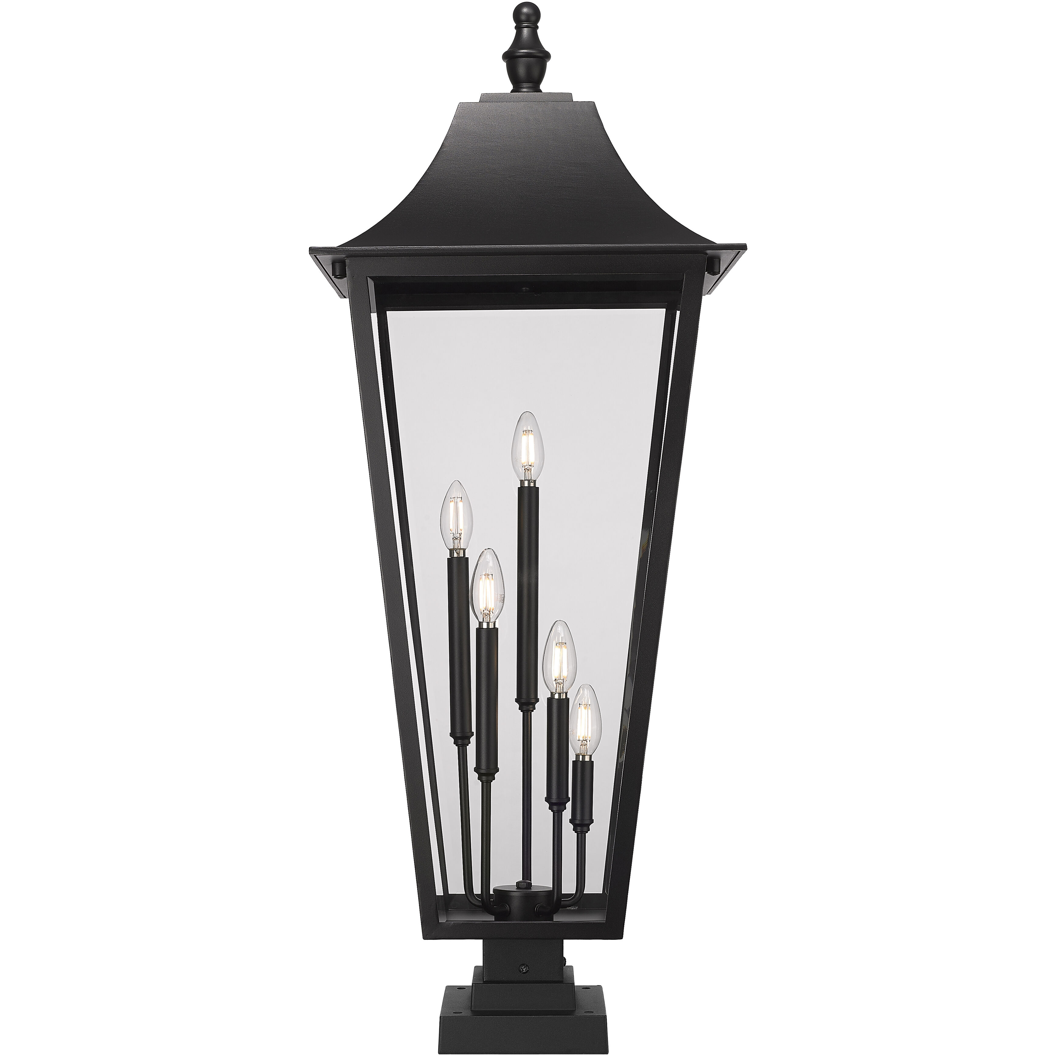 Gannon 5 Light 41.25 inch Black Outdoor Pier Mounted Fixture in G9