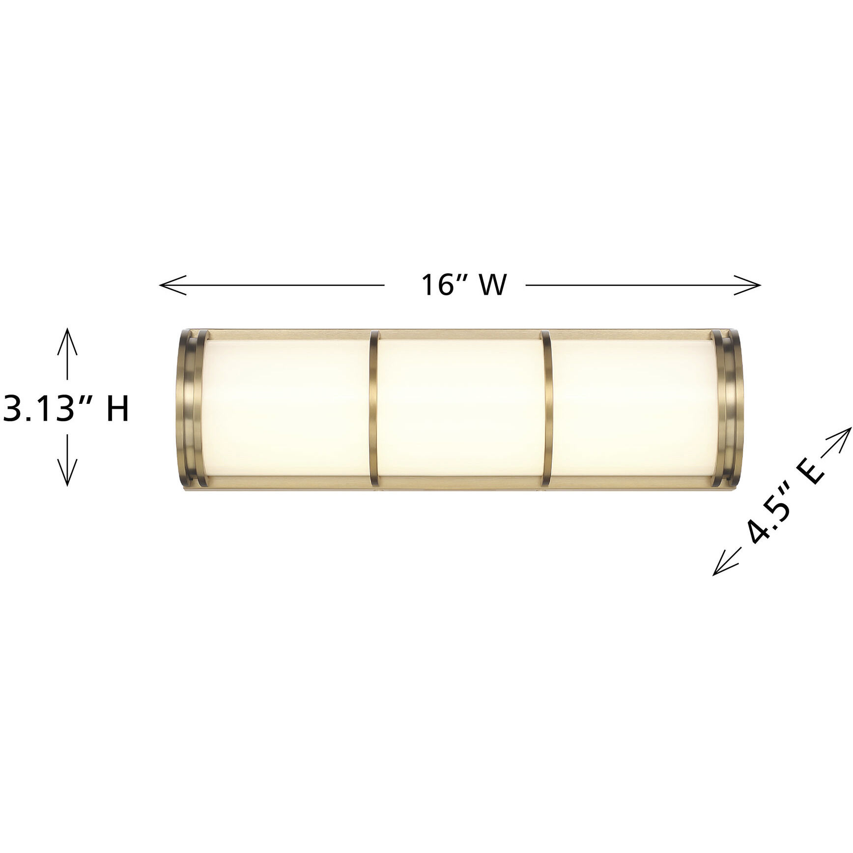 Harper LED 16 inch Warm Brass Bathroom Vanity Light Wall Light