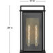 Langston LED 28 inch Black with Burnished Bronze Outdoor Wall Mount Lantern