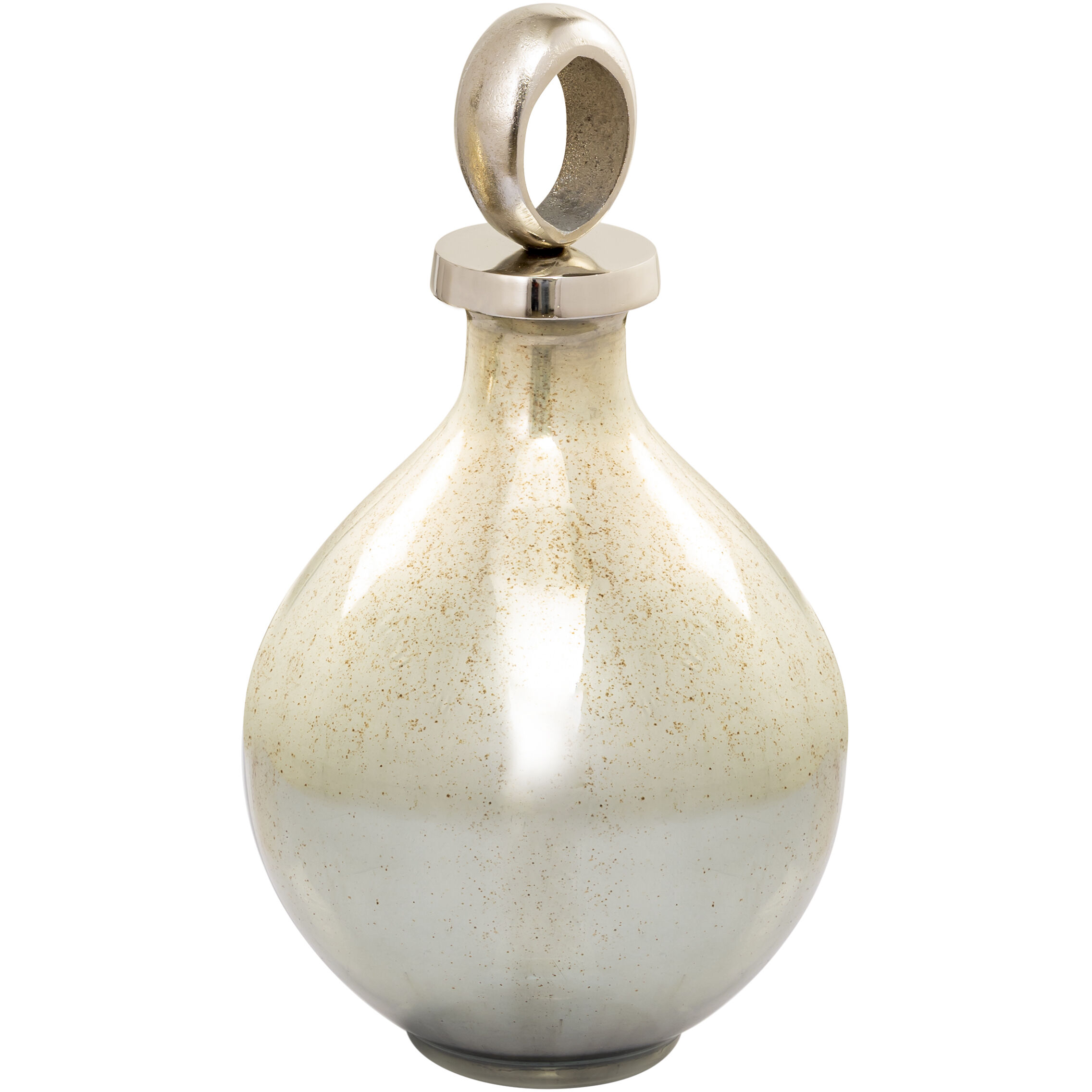 Opal Ring German Silver with Light Green and Nickel Bottle