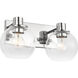Rito 2 Light 14.5 inch Chrome Bath Light Wall Light, Medium