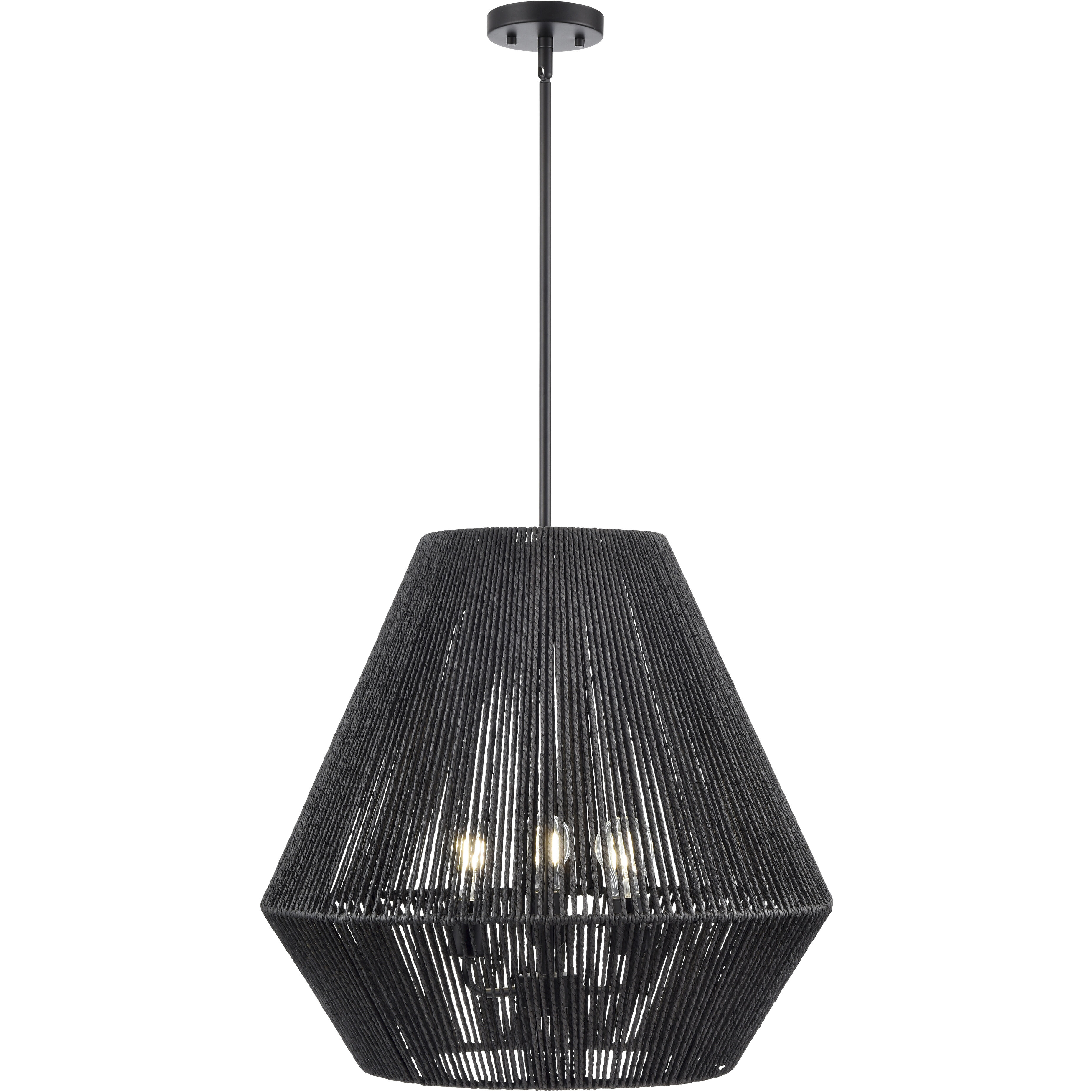 Elise 3 Light 22 inch Matte Black Pendant Ceiling Light