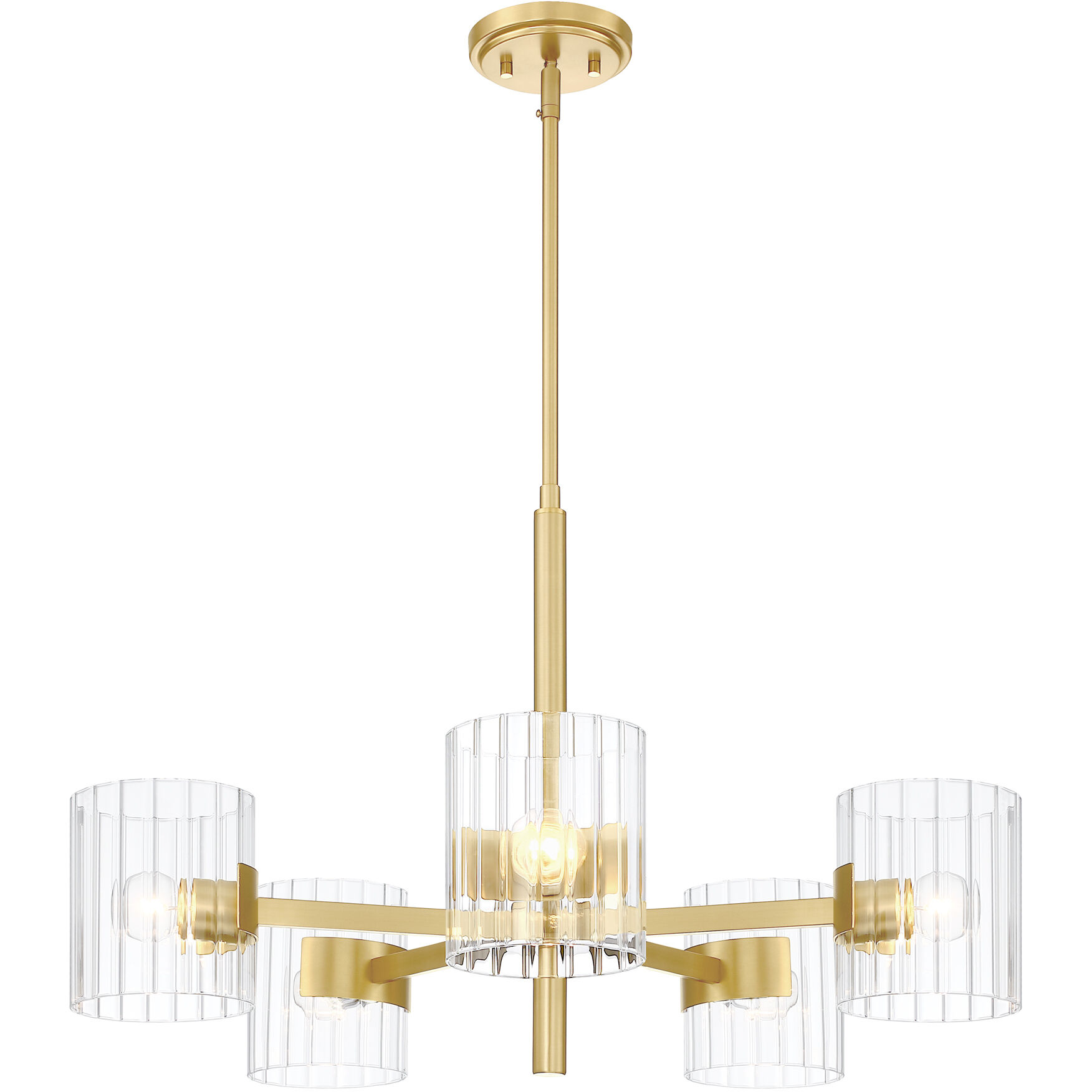 Aries 5 Light 28 inch Brushed Gold Chandelier Ceiling Light