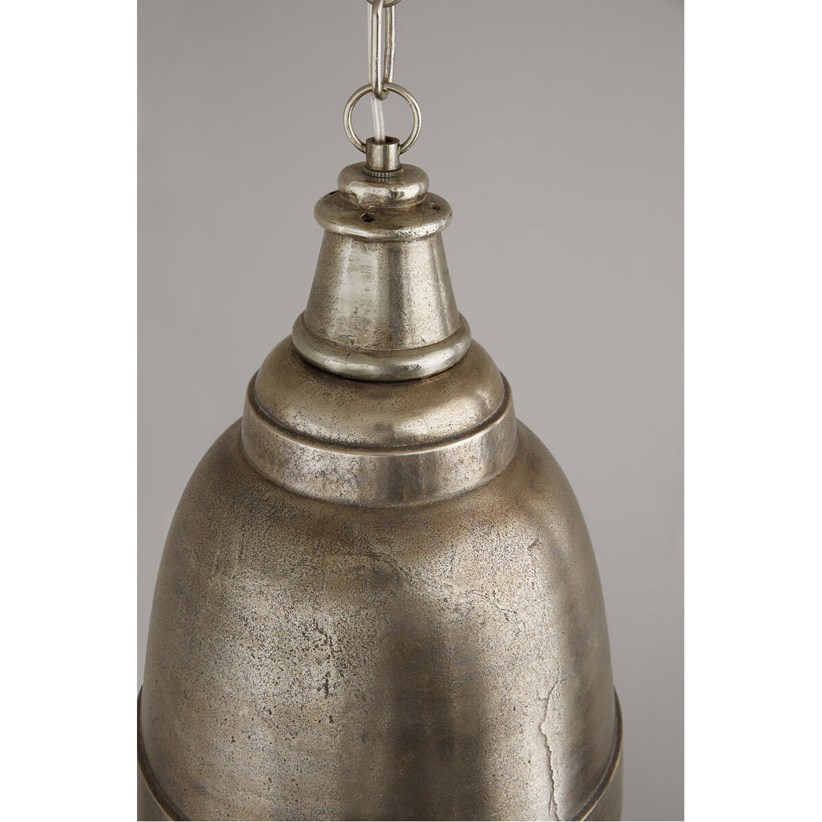 Oxidized nickel pendant light top