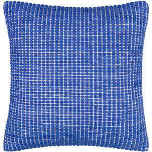Chunky Grid 22 X 22 inch Azure Accent Pillow