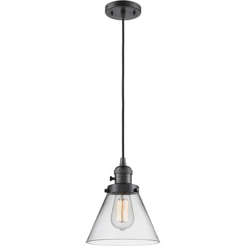 Franklin Restoration Cone 1 Light 8 inch Oil Rubbed Bronze Mini Pendant Ceiling Light in Incandescent, Clear