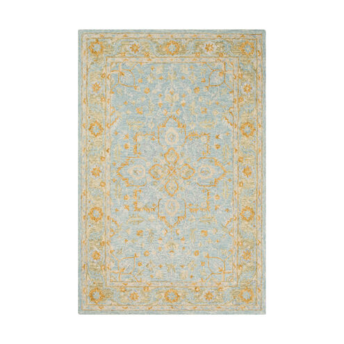 Panipat 90 X 60 inch Aqua/Khaki/Wheat/Mustard/Tan Rugs, Rectangle