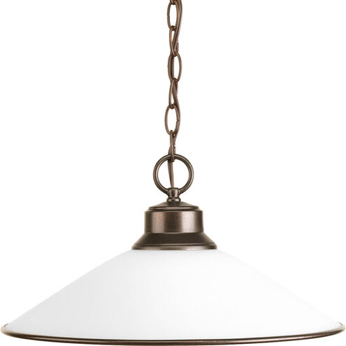 Glass Pendants 1 Light 17 inch Antique Bronze Pendant Ceiling Light in Etched Opal