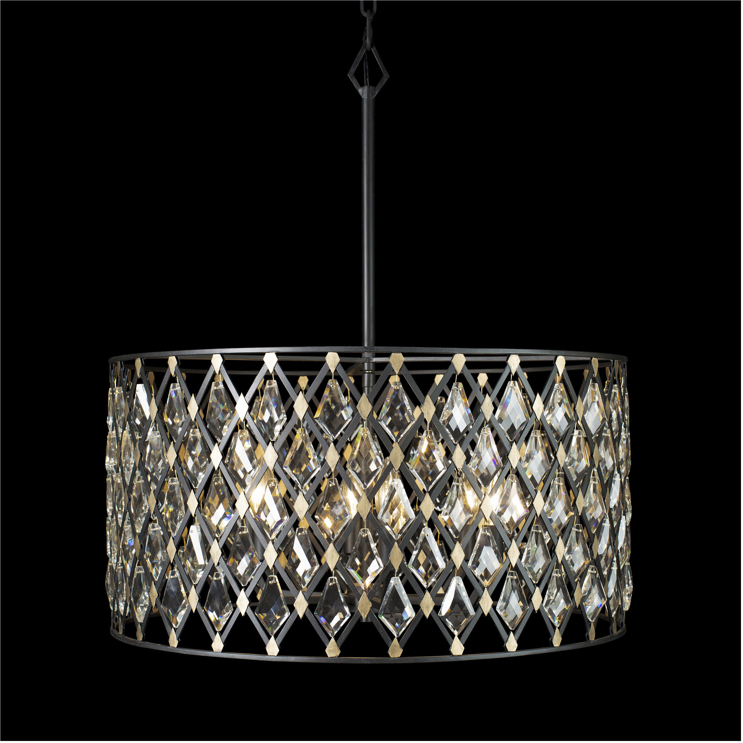 Windsor 6 Light 25 inch Carbon/Havana Gold Pendant Ceiling Light