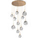 Gem LED 35.6 inch Novel Brass Chandelier Ceiling Light, Round Multi-Port