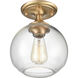 Angie 1 Light 8 inch Satin Brass Semi Flush Mount Ceiling Light