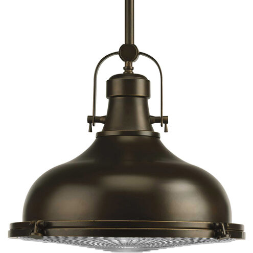 Fresnel Lens 1 Light Oil Rubbed Bronze Pendant Ceiling Light in Standard