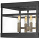 Open Air Porter 4 Light 12 inch Black with Burnished Bronze Outdoor Flush Mount, Estate Series