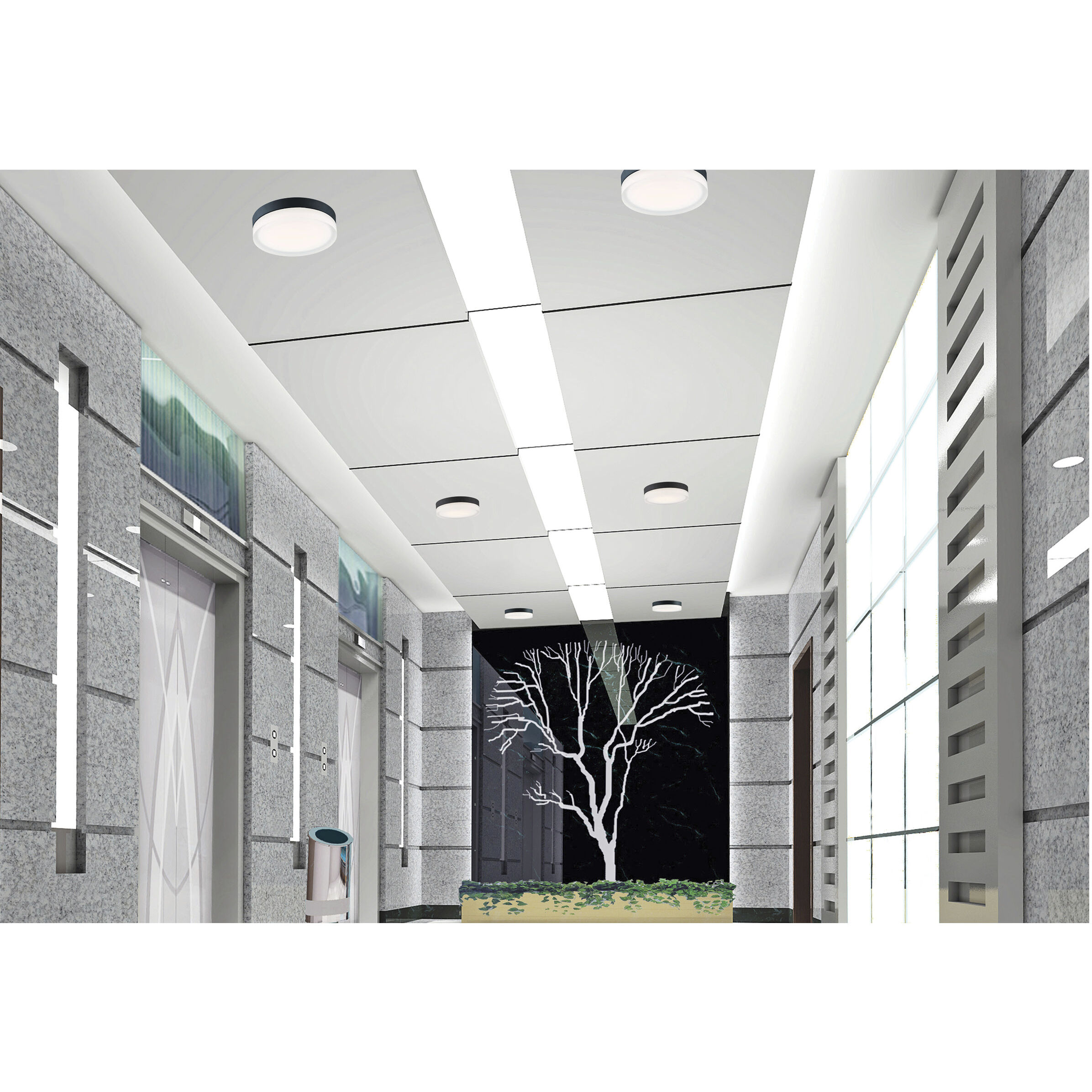 Pi LED 11 inch Black Flush Mount Ceiling Light