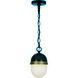 Capsule 1 Light 6 inch Matte Black and Textured Gold Outdoor Pendant, Brian Patrick Flynn