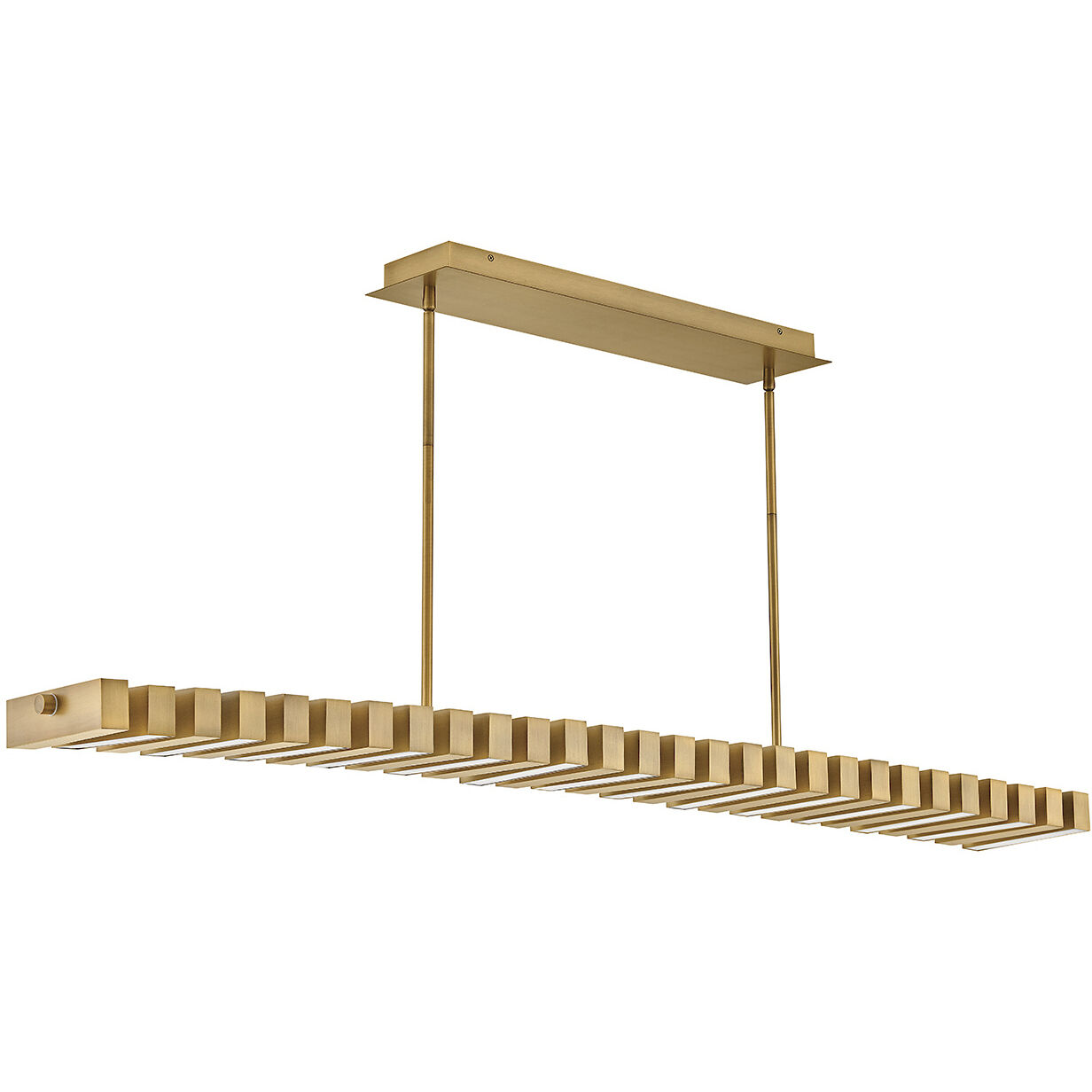 Stitch LED 58.75 inch Lacquered Brass Chandelier Ceiling Light