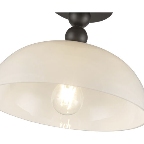 Alora Mood Paisley 1 Light 11.88 inch Matte Black Semi-Flush Mount Ceiling Light