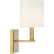 Waverly 1 Light 5 inch Warm Brass Wall Sconce Wall Light, Essentials