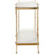Fiore 72 inch Polished Brass and Natural Console Table