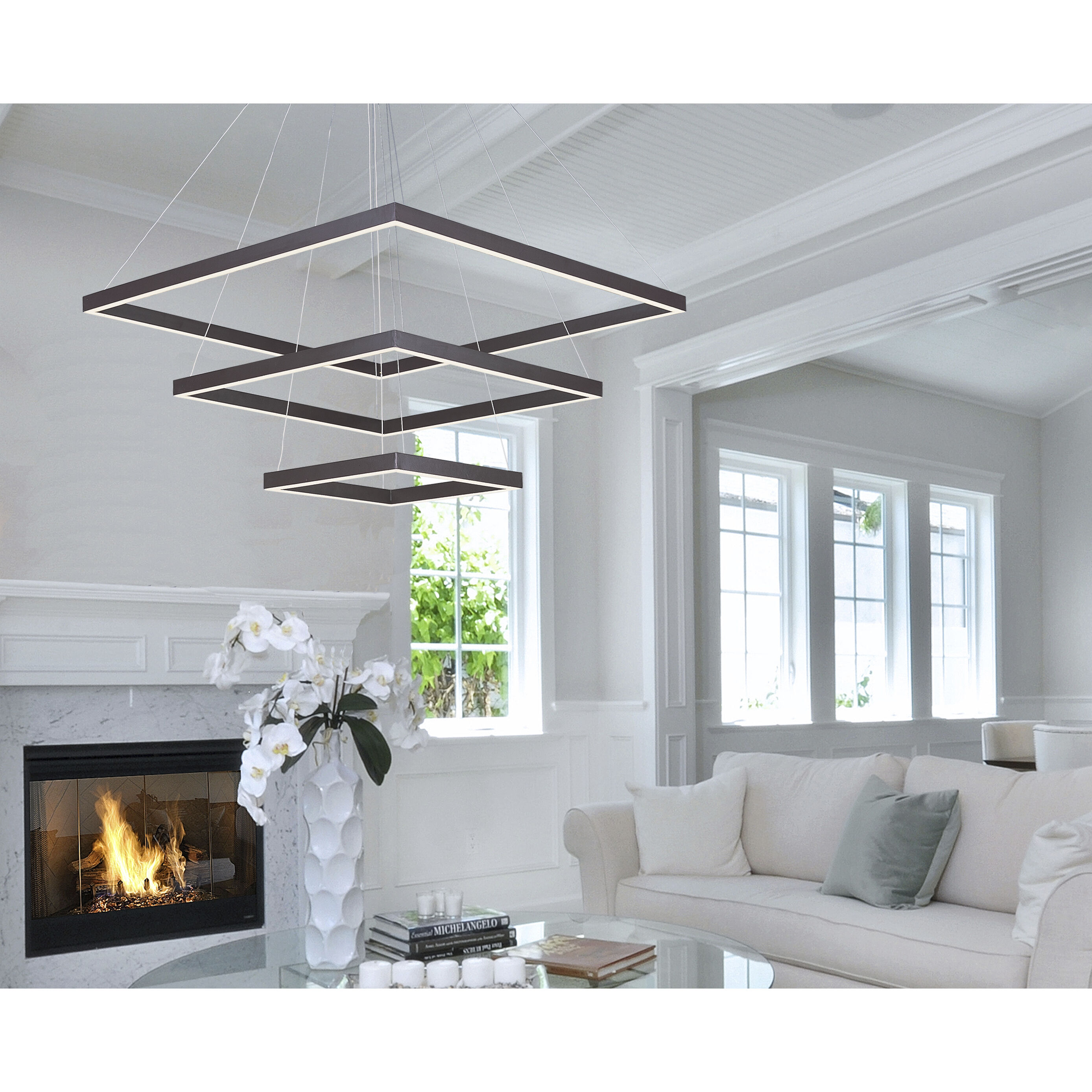 Quad LED 27.75 inch Bronze Single Pendant Ceiling Light