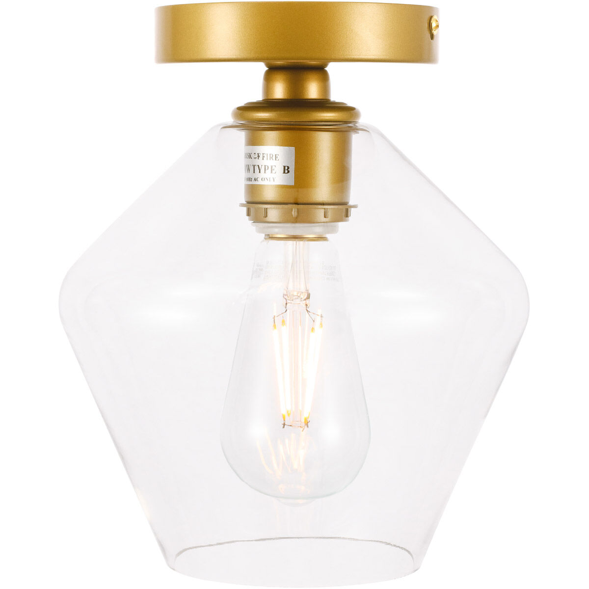 Rochester 1 Light 8 inch Brass Flush Mount Ceiling Light