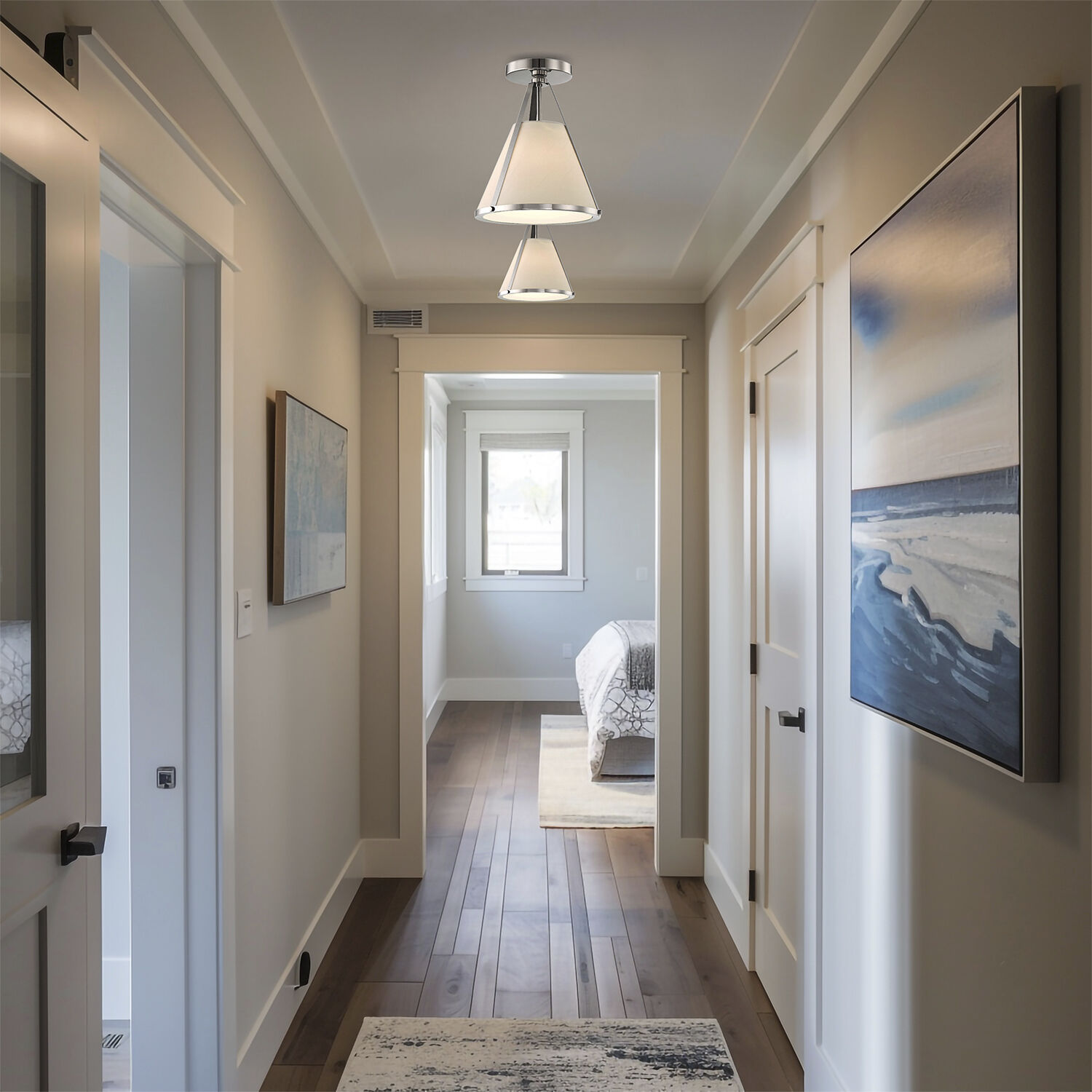 Fulton 1 Light 9.25 inch Polished Nickel Semi Flush Ceiling Light