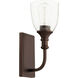 Richmond 1 Light 5 inch Oiled Bronze Wall Sconce Wall Light in Clear Seeded