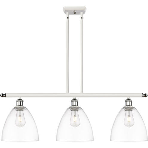 Ballston Ballston Dome LED 36 inch White and Polished Chrome Island Light Ceiling Light in Clear Glass