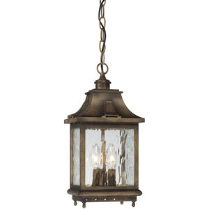 Wilshire Park 3 Light 8 inch Portsmouth Bronze Outdoor Chain Hung Lantern, Great Outdoors