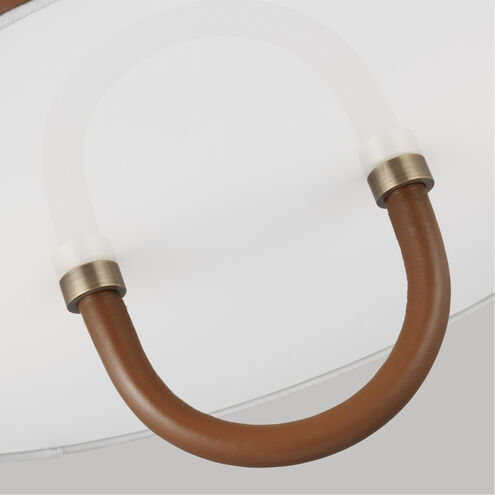 Katie 2 Light 16 inch Time Worn Brass / Saddle Leather Flush Mount Ceiling Light