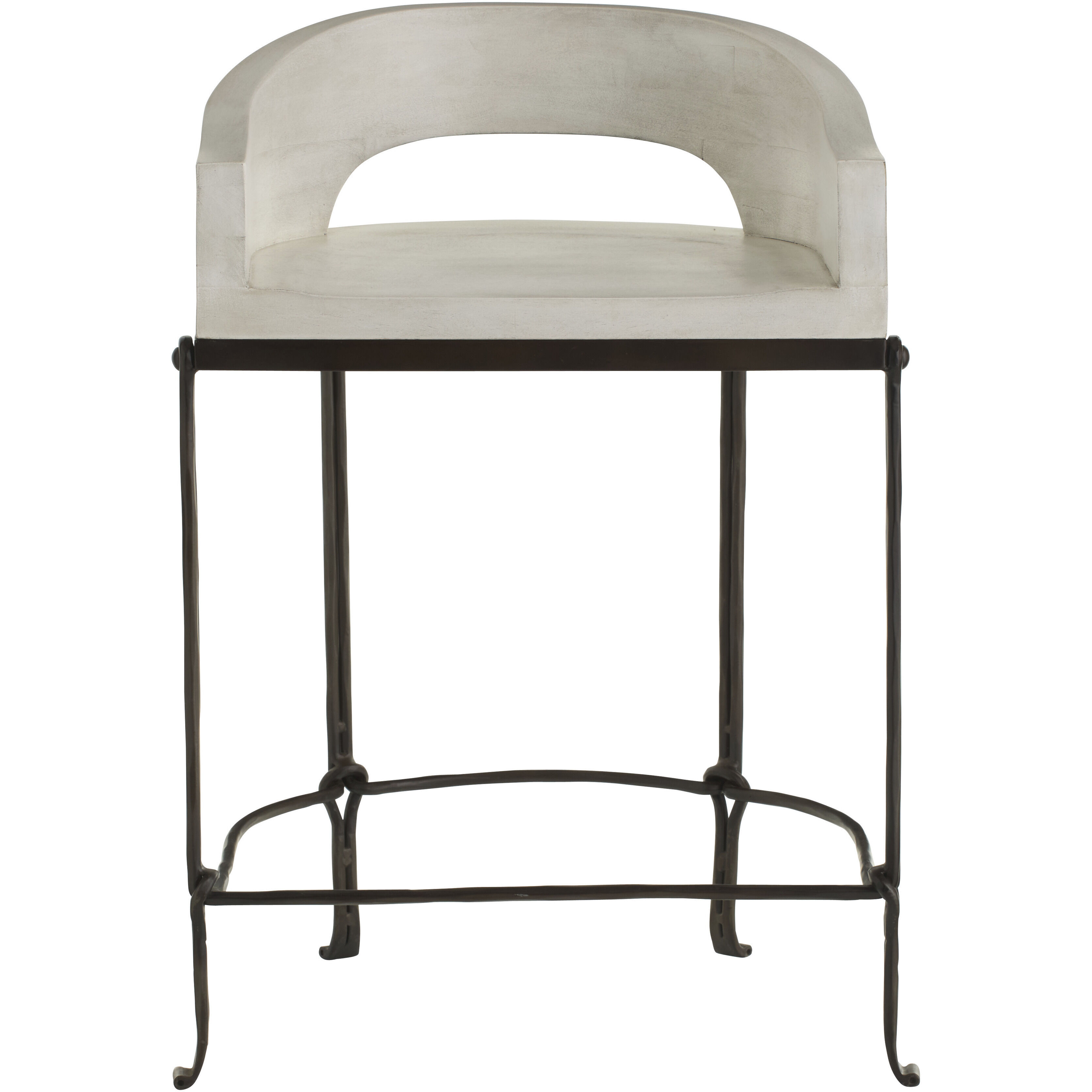Montgomery 31.5 inch Whitewash and Natural Iron Counter Stool