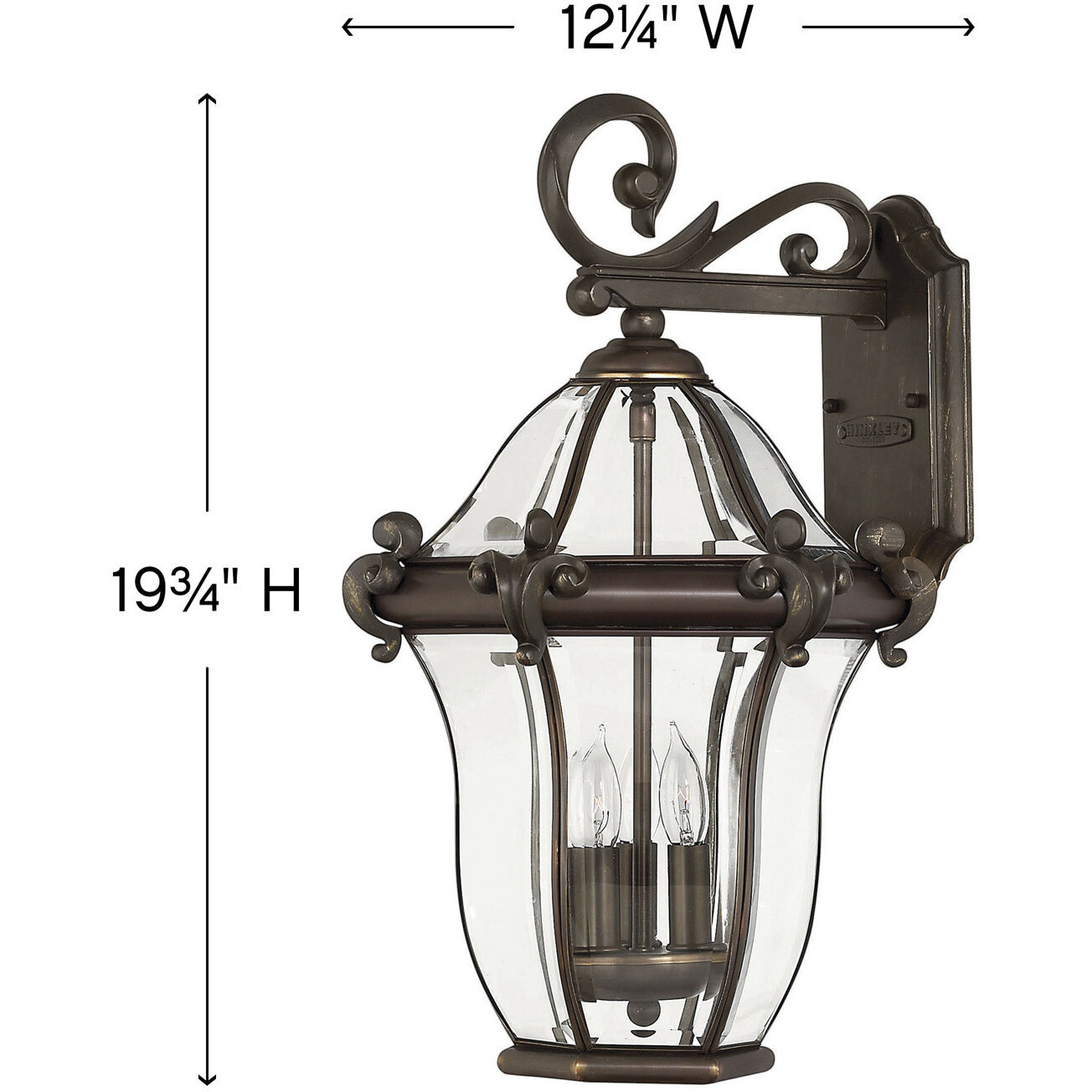 Estate Series San Clemente Outdoor Wall Mount Lantern in Copper Bronze, Small