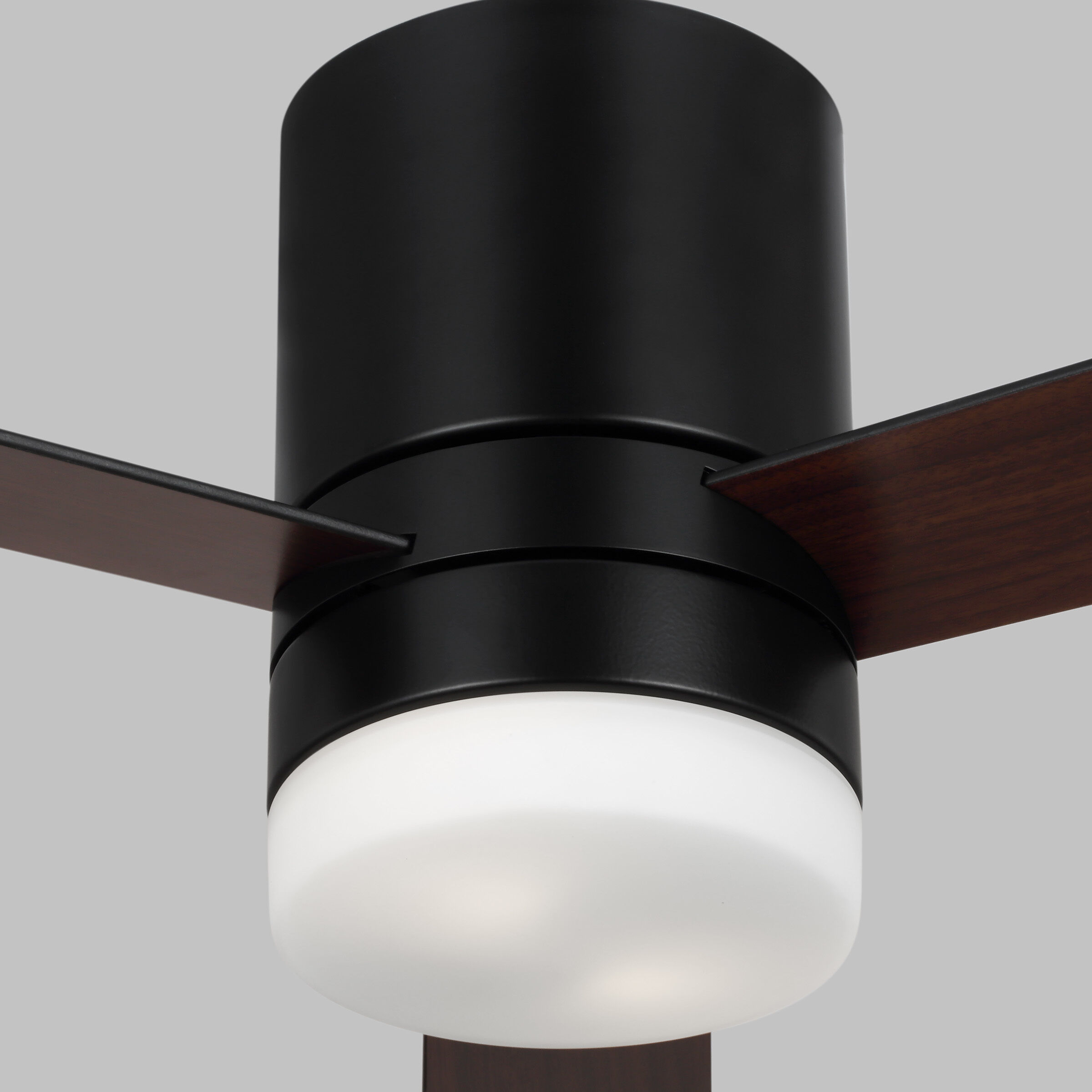 Era 44 Hugger LED 44 inch Midnight Black with Midnight Black/American Walnut Reversible Blades Indoor/Outdoor Ceiling Fan