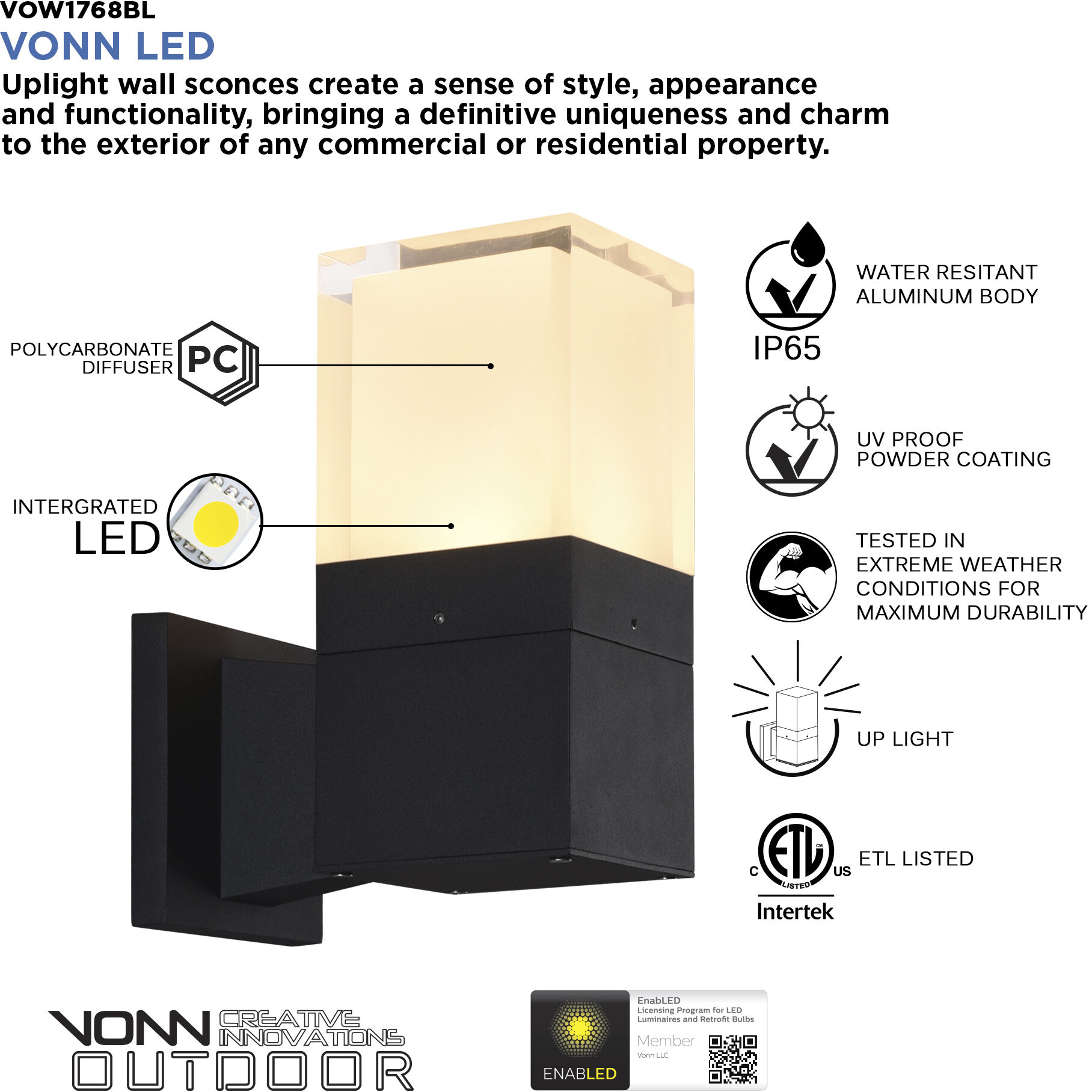 Modern 9 inch Matte Black Outdoor Wall Sconce