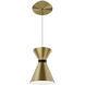 Pin Up LED 5.88 inch Aged Brass and Black Pendant Ceiling Light in 4000K, Aged Brass Matte Black, dweLED
