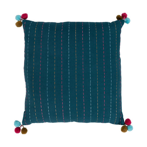 Dhaka 22 X 22 inch Teal Pillow Kit, Square