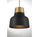 Vintage 1 Light 17 inch Matte Black with Natural Brass Pendant Ceiling Light