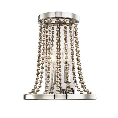 Spool 2 Light 10.75 inch Polished Nickel Wall Sconce Wall Light