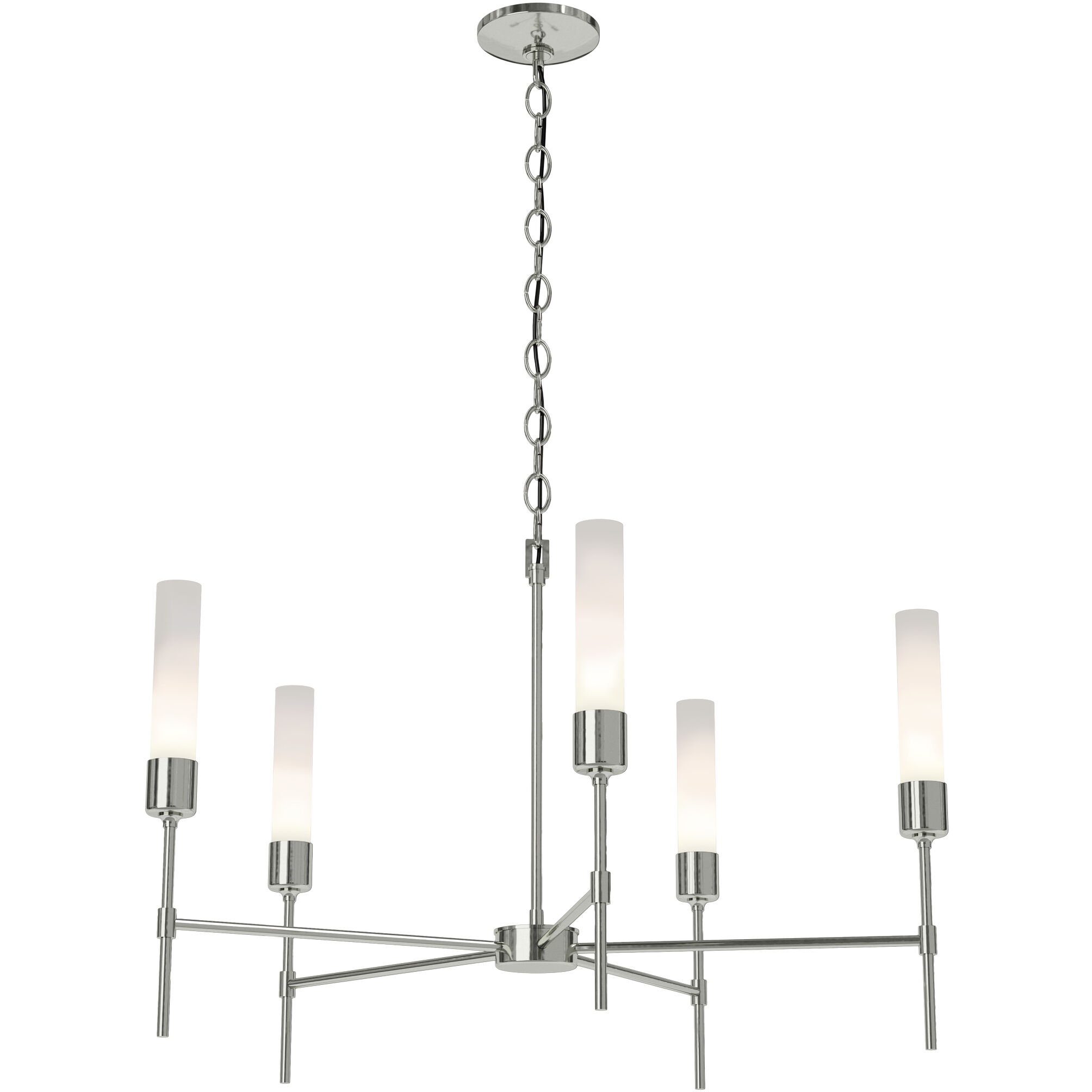 Vela 5 Light 30.3 inch Sterling Chandelier Ceiling Light in Frosted, 5 Arm