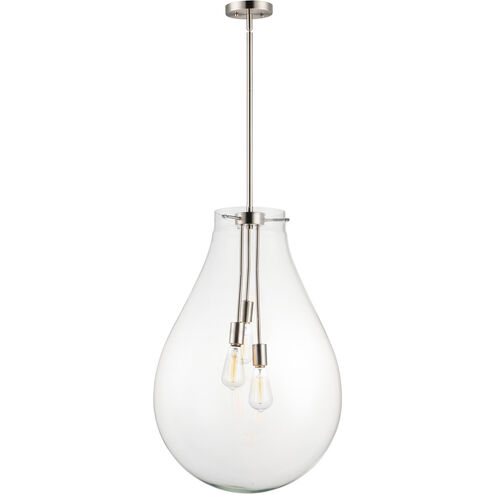 Gourd 3 Light 19.75 inch Satin Nickel Multi-Light Pendant Ceiling Light