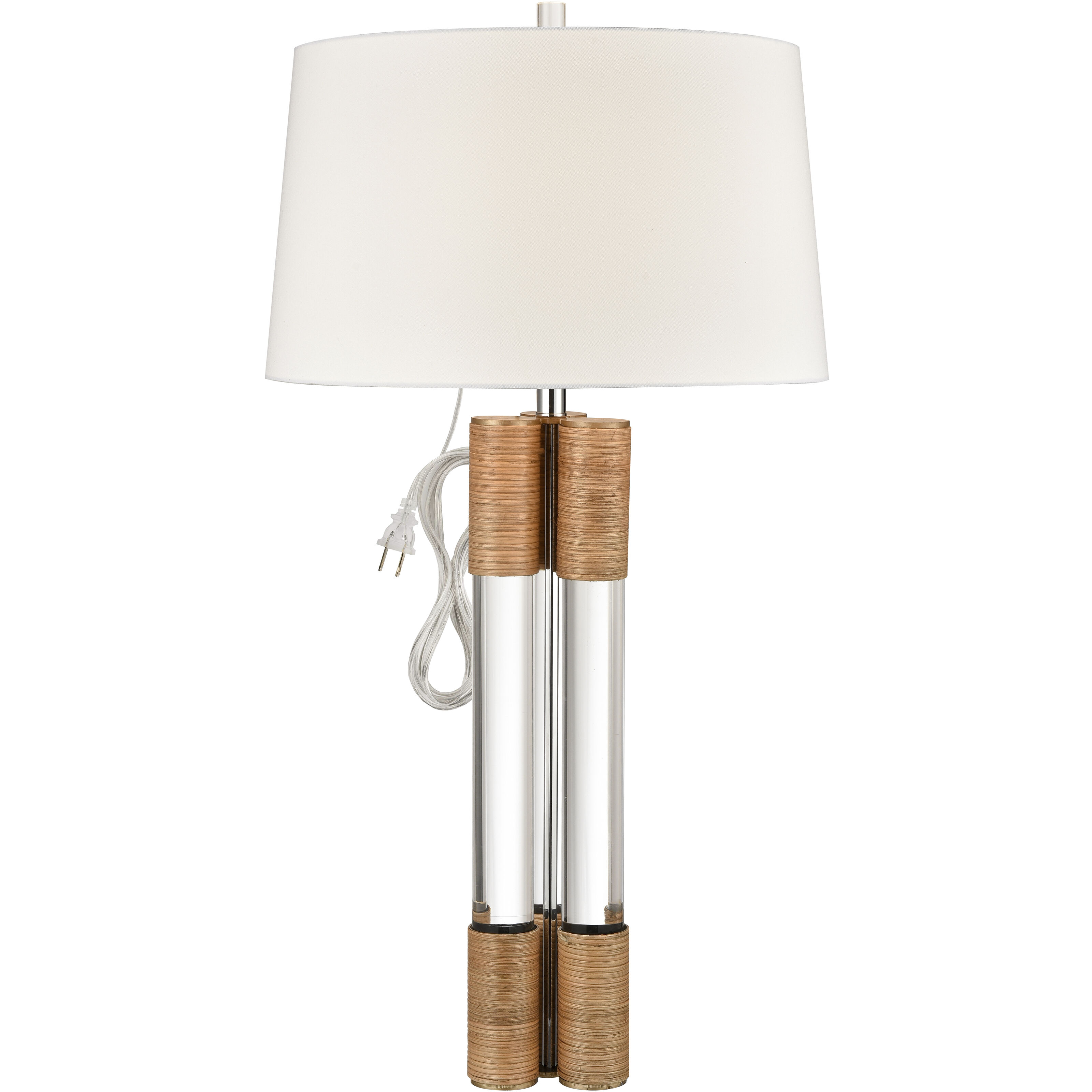 Island Gate 37 inch 150 watt Clear with Natural Table Lamp Portable Light